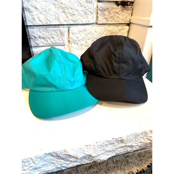 NWT Set of 2 Vintage 80s 90s Yupoong Hipora Kolon Waterproof Nylon Snapback Caps - Picture 1 of 9